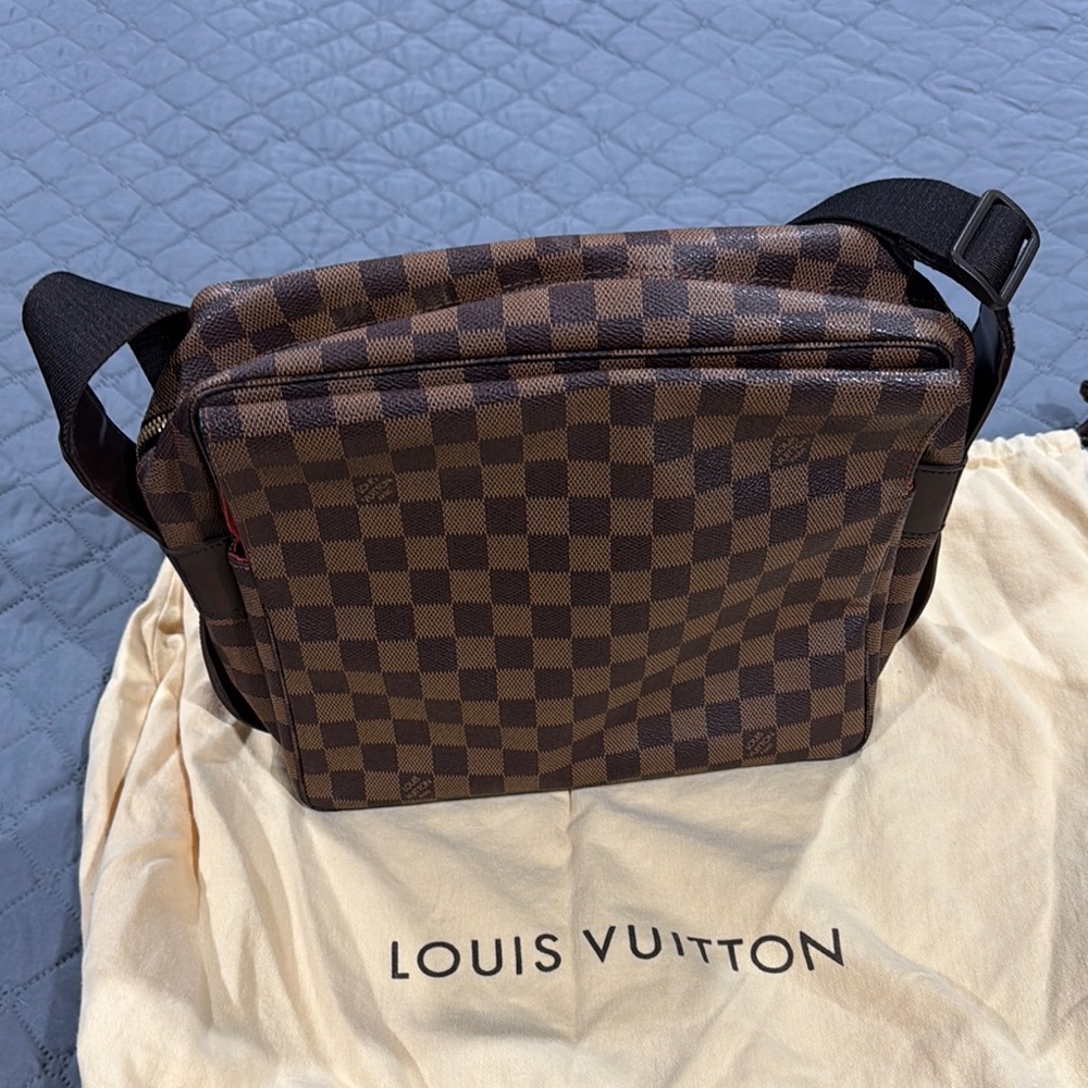 Louis Vuitton Brown Messenger Bag with Damier Ebene Canvas